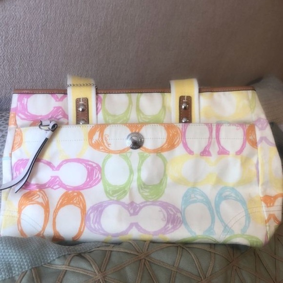 Coach Handbags - Coach purse pastel rainbow